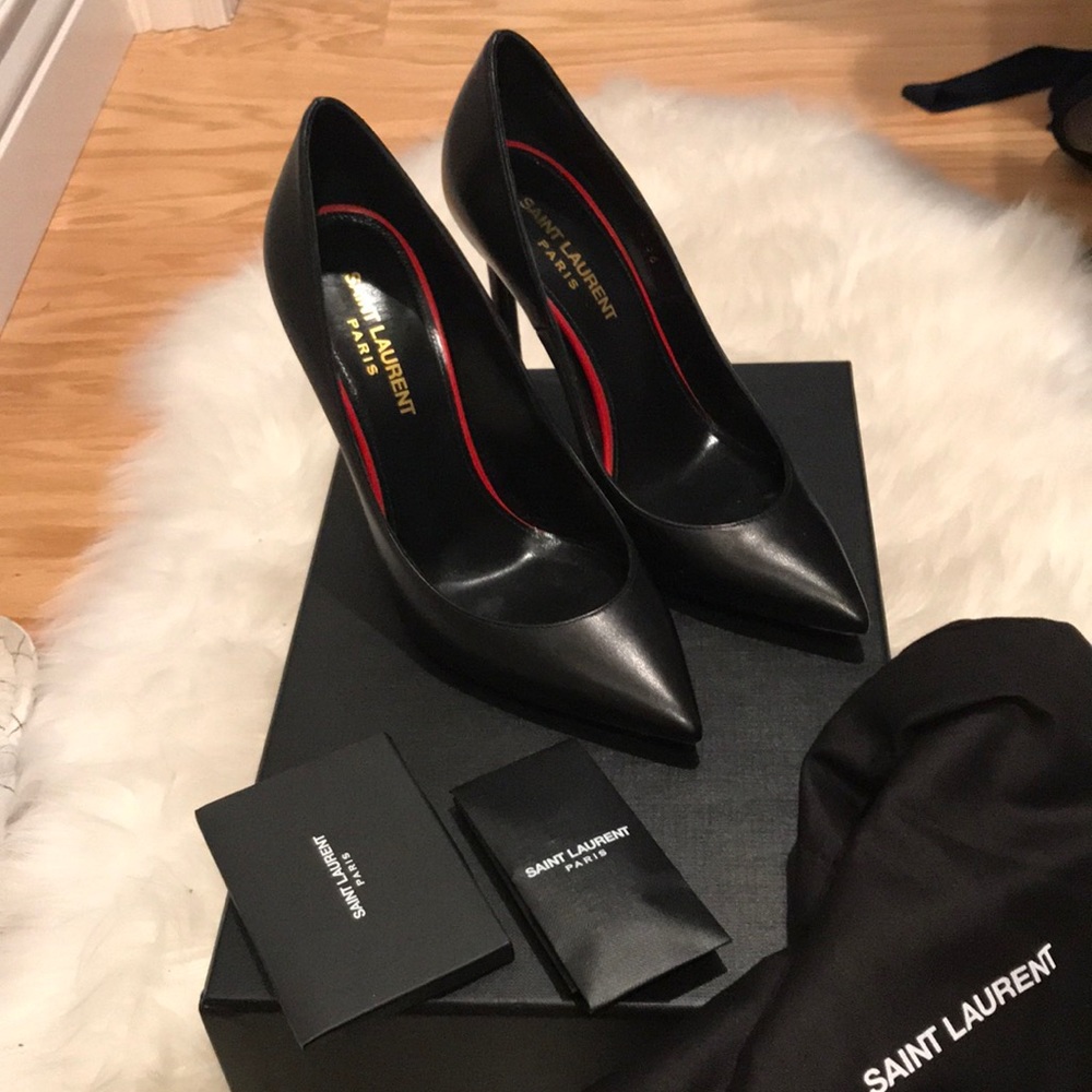 Saint Laurent Anja 100mm leather Pumps